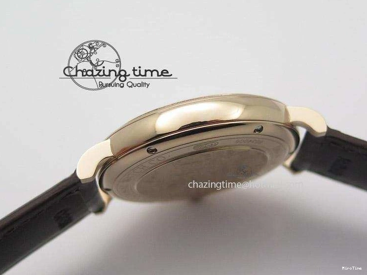 MIROTIME 0814 OnTrend Portofino RG MKF 1:1 V2 Best Edition Diamond Bezel Silver Dial On Brown Leather Strap A 7343